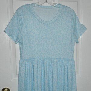 BRAND NEW NWOT TEMU OR SHEIN BLUE CHEETAH PRINT DRESS - SIZE SMALL